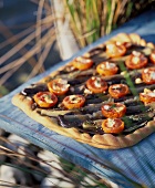 Aubergine and tomato tart