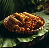 Lumpiang Shanghai (small stuffed, fried pastry rolls)