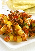 Grilled chicken and pineapple kebabs