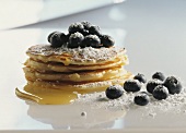 Pancake with blueberries for an American breakfast