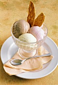Fürst Pückler (ice cream sundae with three ice cream flavours)