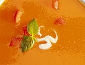 Carrot and tomato soup (close-up)