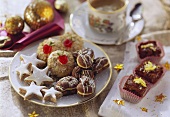 Plate of various Christmas biscuits