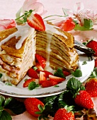 Austrian filled pancakes with strawberry & vanilla mousse