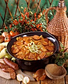 Hungarian Lecso with smoked sausage slices