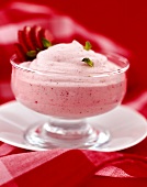 Strawberry mousse in a dessert glass
