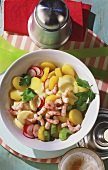 Potato salad with shrimps