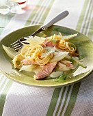 Spaghetti with fennel and salmon