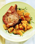 Smoked pork rib (Kassler) with pumpkin and ginger