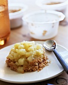 Apple crumble on plate