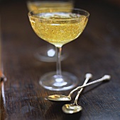 Champagne jelly in a stemmed glass