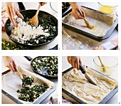 Filoteig mit Spinat-Käse-Füllung zubereiten