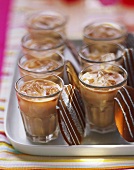 Chocolate liqueur with glitter biscuits