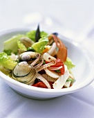 Seafood salad with tomatoes