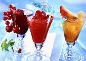 Three fruity drinks