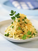 Vegetable risotto with peas