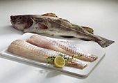 Whole cod and cod fillets