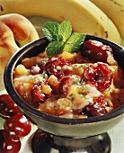 Cherry salsa with mint