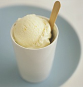Vanilla ice cream in white beaker
