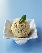 Pineapple and ginger ice cream with mint leaf