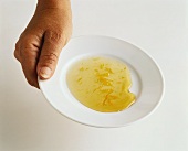 Setting test (orange marmalade) on plate