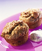 Ham and potato muffins with herb quark for children