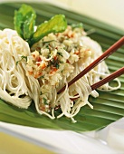 Cold summer noodles with lemon grass relish