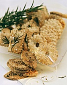 Assorted crackers (with herbs, sesame, spices)