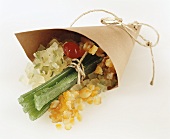 Candied fruit in paper bag