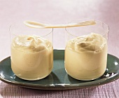Mango mousse in two glasses