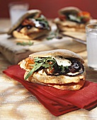 Ciabatta with chicken, red onions, rocket and mayonnaise