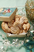 Piped biscuits in Christmassy box