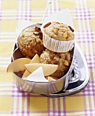Muffins with nectarines and raisins