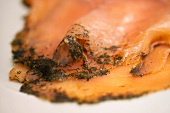 Two slices of gravadlax (close-up)