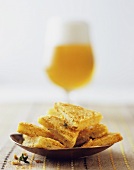 Cheese biscuits and beer