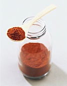 Paprika in glass and on spoon