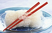 Glass noodles and red chopsticks