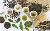Green tea, various types