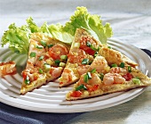 Shrimp frittata with spring onions