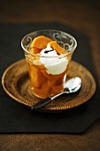 Sweet potato compote with brandy and cream