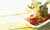 Stuffed tomato and pepper