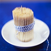 Toothpicks tied with kitchen string