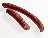 Two raw cured sausages (Stollberger Lerchen)