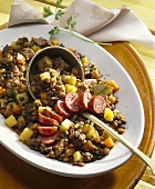 Lentil stew with sausage