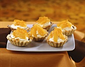 Orange tarts with white chocolate mousse