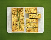 Leek and cauliflower quiche from above