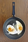 Two fried eggs in a frying pan