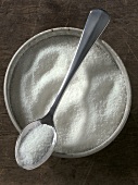 Salt in bowl and on spoon