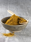 Curry powder in bowl and on spoon
