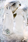 Christmas decoration: glass penguins
